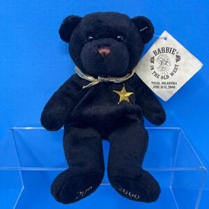 Mary Meyer Barbie In The Old West Black Bear Beanie Plush 2000 Limited Edition
